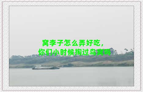 窝李子怎么弄好吃，你们小时候掏过鸟窝吗